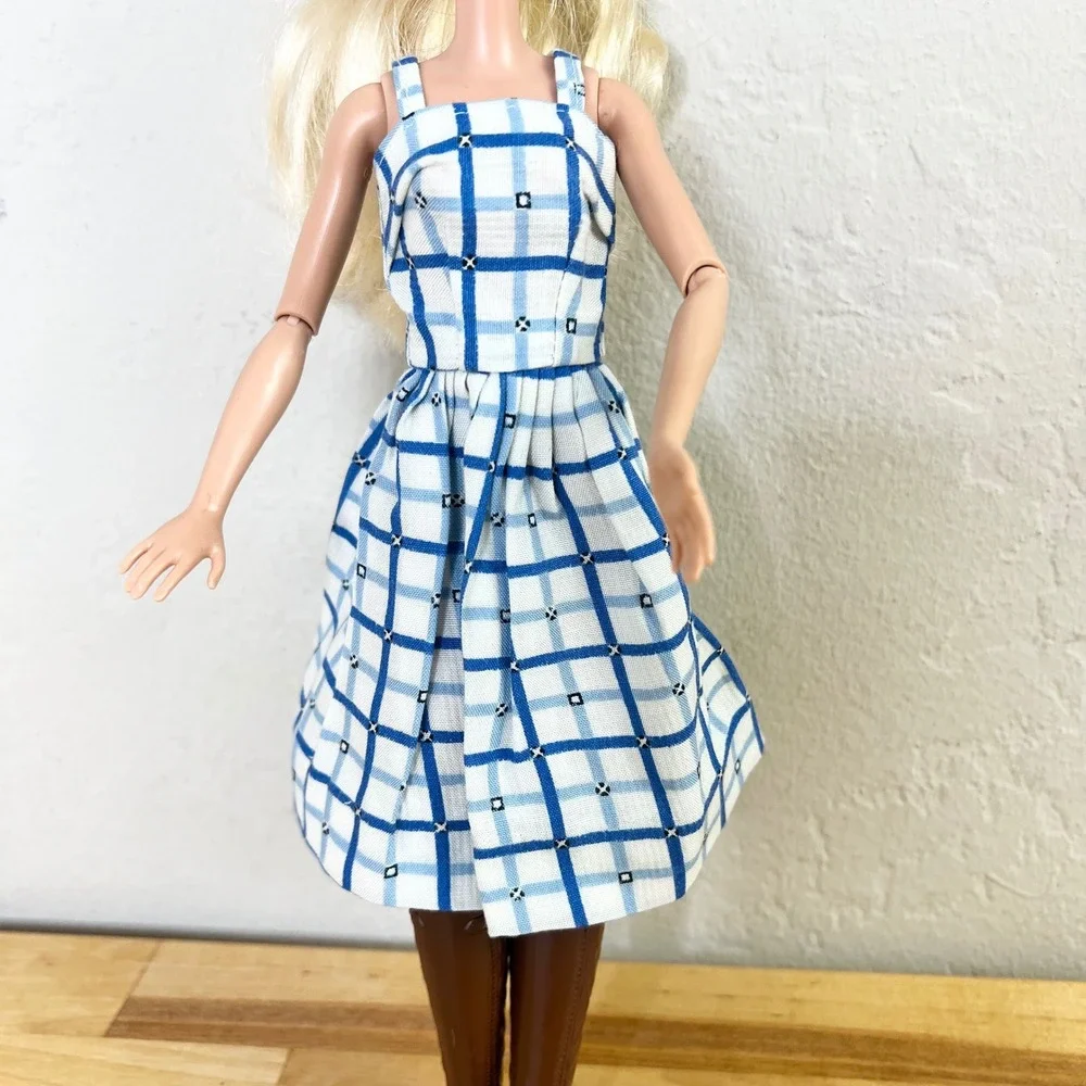 Vintage Fab-Lu Babs Sun-Back Sensation Dress Blue Barbie Clone Hong Kong 1960s